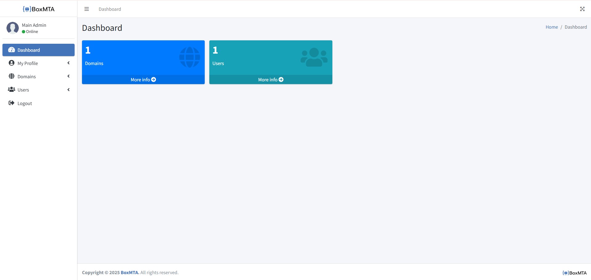 BoxMTA Management Panel